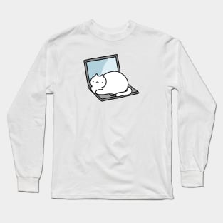 Laptop Cat Long Sleeve T-Shirt